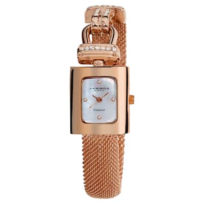 Akribos XXIV Women's Rose-Tone Mesh Wraparound Quartz Watch
