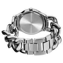 Akribos XXIV Women's Stainless Steel Twist Chain Quartz Multifunction Silver-Tone Watch