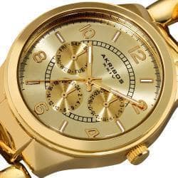 Akribos XXIV Women's Twist-Chain Quartz Multifunction Gold-Tone Watch