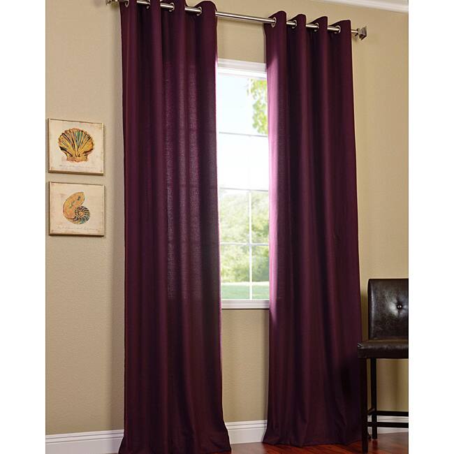 Exclusive Fabrics Grape Cotenza Faux Cotton Grommet Curtain (1 Panel)