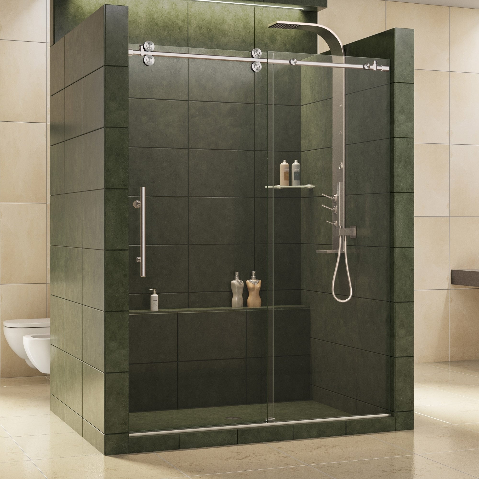 Dreamline Enigma 56 60x79 inch Fully Frameless Sliding Shower Door