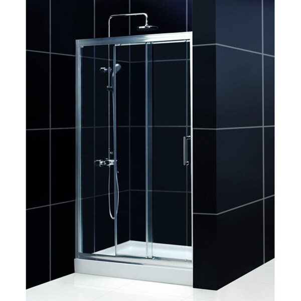 Shop DreamLine Illusion 36x48inch Trio Shower Base Shower Kit Free