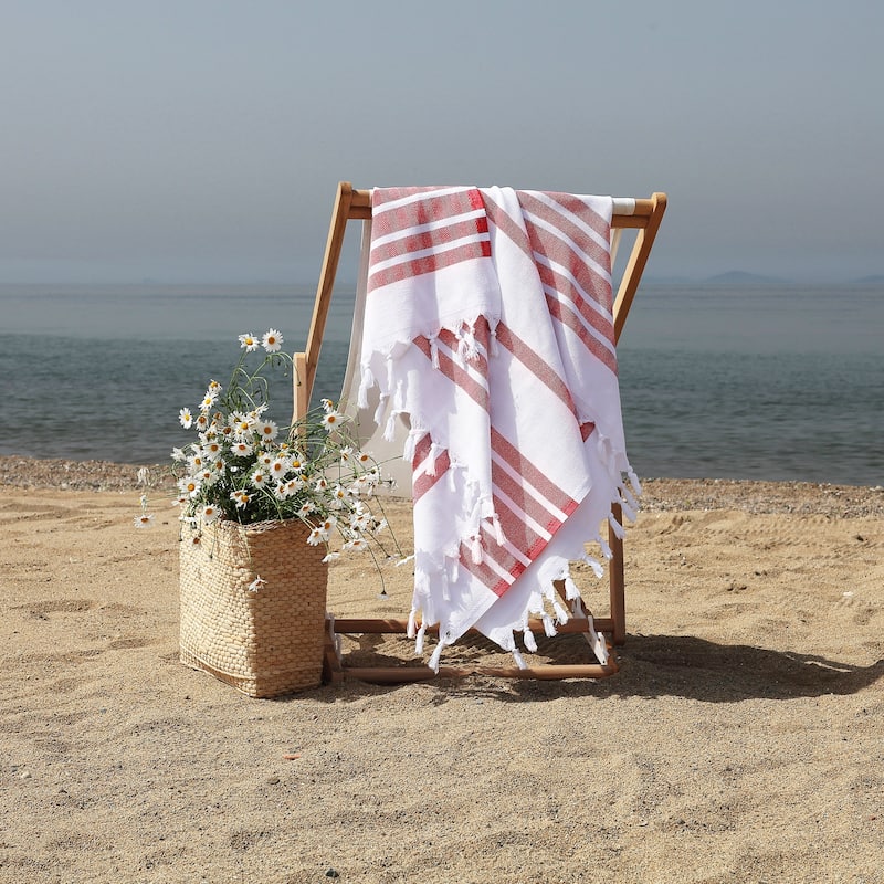 Authentic Pestemal Fouta Bold Stripe Turkish Cotton Bath/ Beach Towel