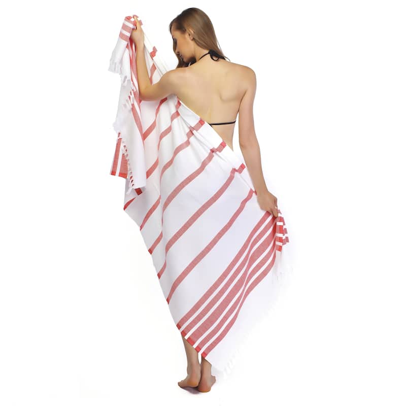 Authentic Pestemal Fouta Bold Stripe Turkish Cotton Bath/ Beach Towel