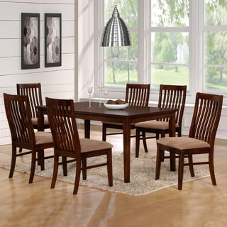 Bewdley Walnut Slat Back Cushioned Casual 7-piece Dining Set - - 6743411