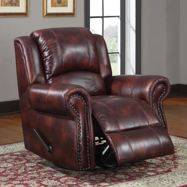 Canvey Burgundy Swivel Rocking Reclining Chair - Free ...