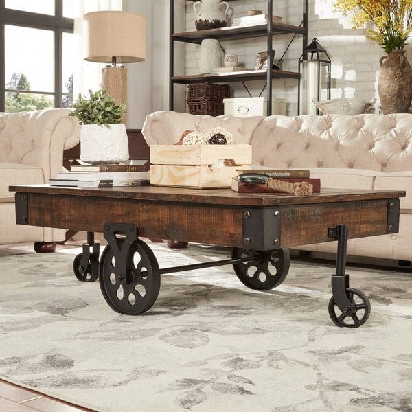 myra ii vintage industrial modern rustic 47-inch coffee table myra ii vintage industrial modern rustic 47-inch coffee table