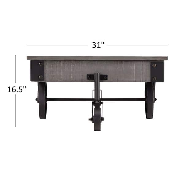 dimension image slide 0 of 2, Myra Industrial and Rustic 47-inch Coffee Table by iNSPIRE Q Classic
