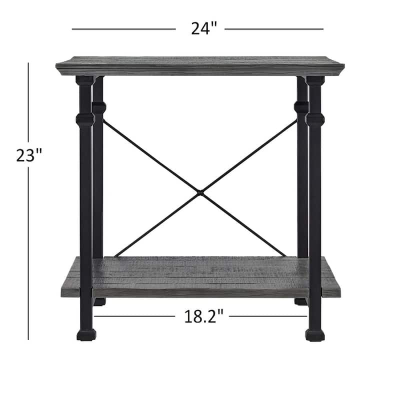 Myra Vintage Industrial Modern Rustic End Table by iNSPIRE Q Classic