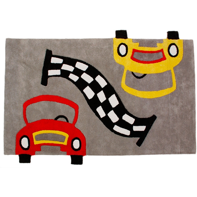 Jovi Home Hand tufted Race Car Cotton Rug (5 X 7)