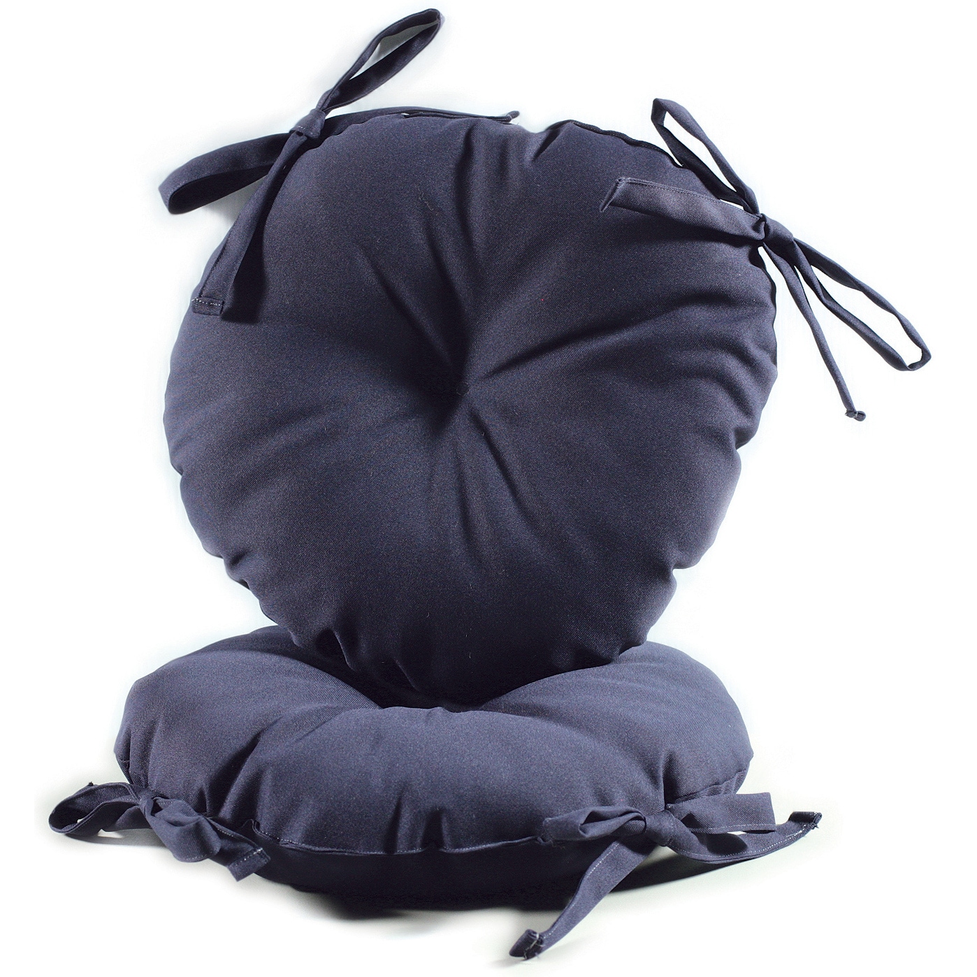 Navy Blue 17inch Round IndoorOutdoor Bistro Chair Cushion (Set of 2