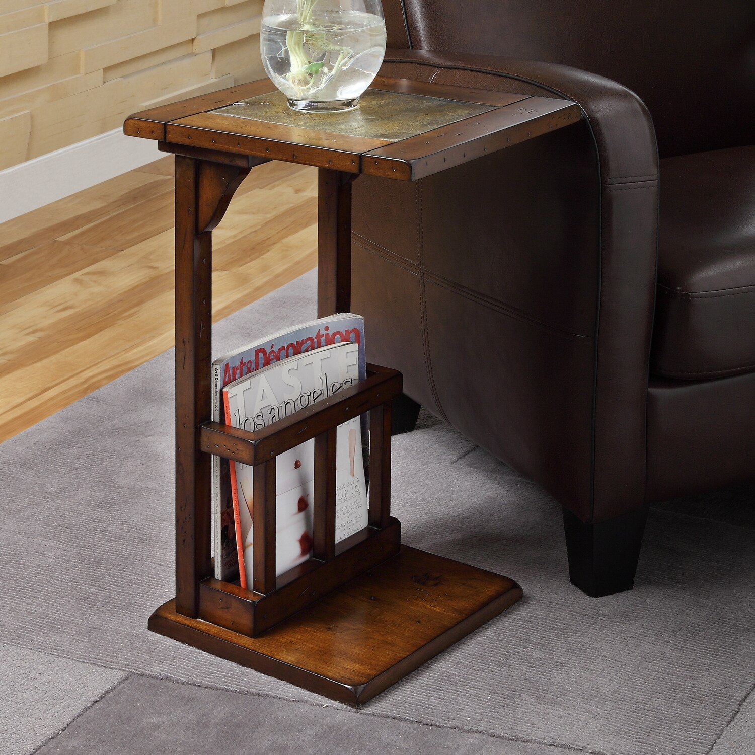 St Ives Dark Oak Chairside Table - Free Shipping Today - Overstock.com