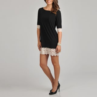 Tiana B Womens Black Lace Trim Dress  ™ Shopping   Top