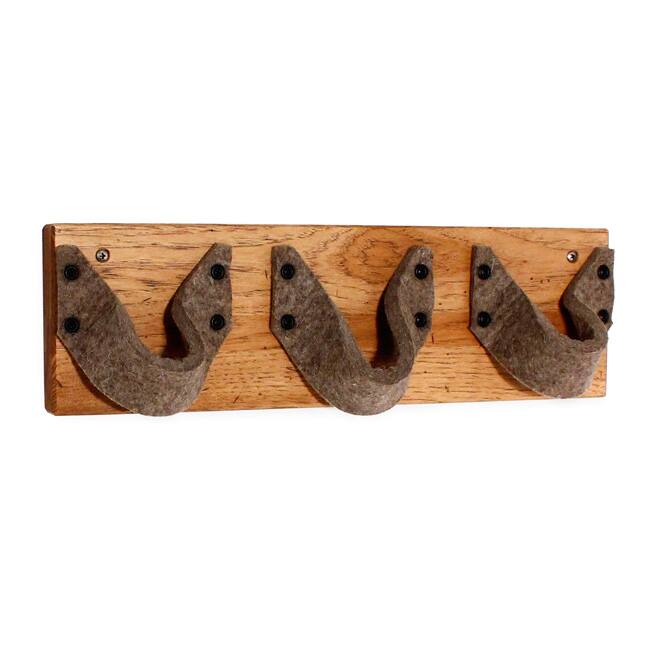 JK Adams 3-bottle Hickory Wood/ Felt Wine Rack