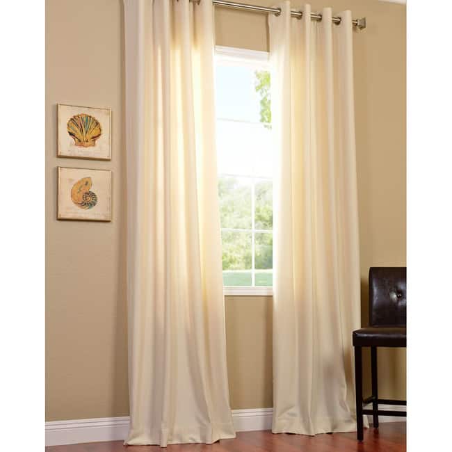 Exclusive Fabrics Cotenza Vanilla Faux Cotton Grommet Curtain (1 Panel)