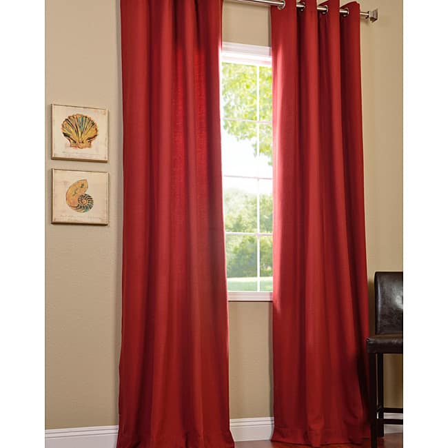 Exclusive Fabrics Cotenza Salsa Faux Cotton Grommet Curtain (1 Panel)