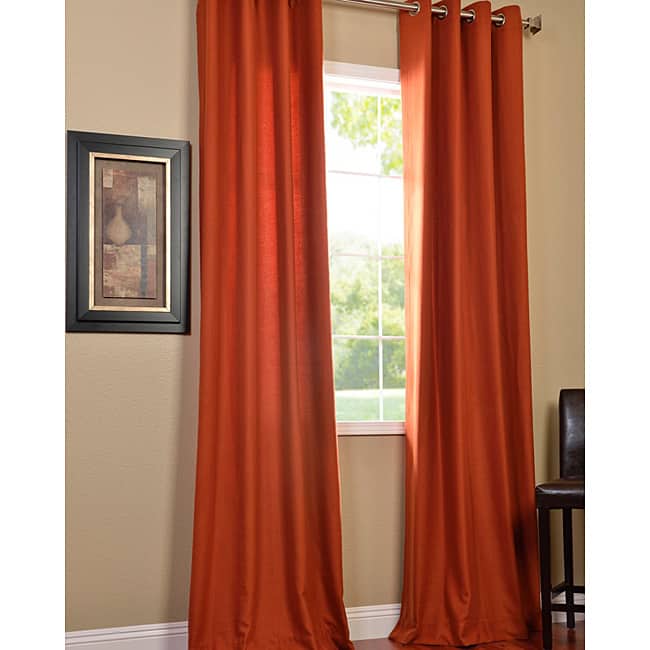 Exclusive Fabrics Rusty Faux Cotton Cotenza Grommet Curtain (1 Panel)