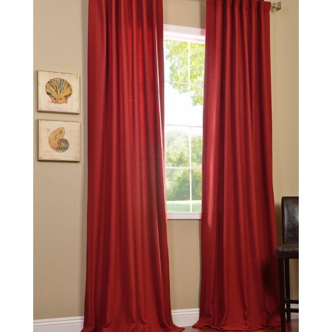 Exclusive Fabrics Cotenza Salsa Faux Cotton Curtain (1 Panel)