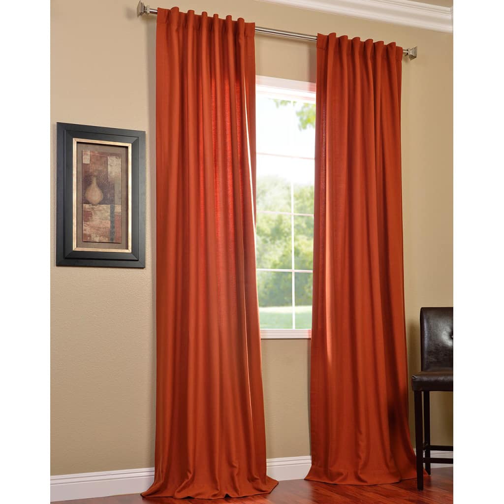 Exclusive Fabrics Rusty Faux Cotton Cotenza Curtain (1 Panel)