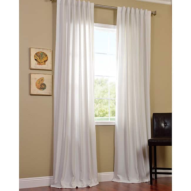 Exclusive Fabrics Polar White Faux Cotton Cotenza Curtain (1 Panel)