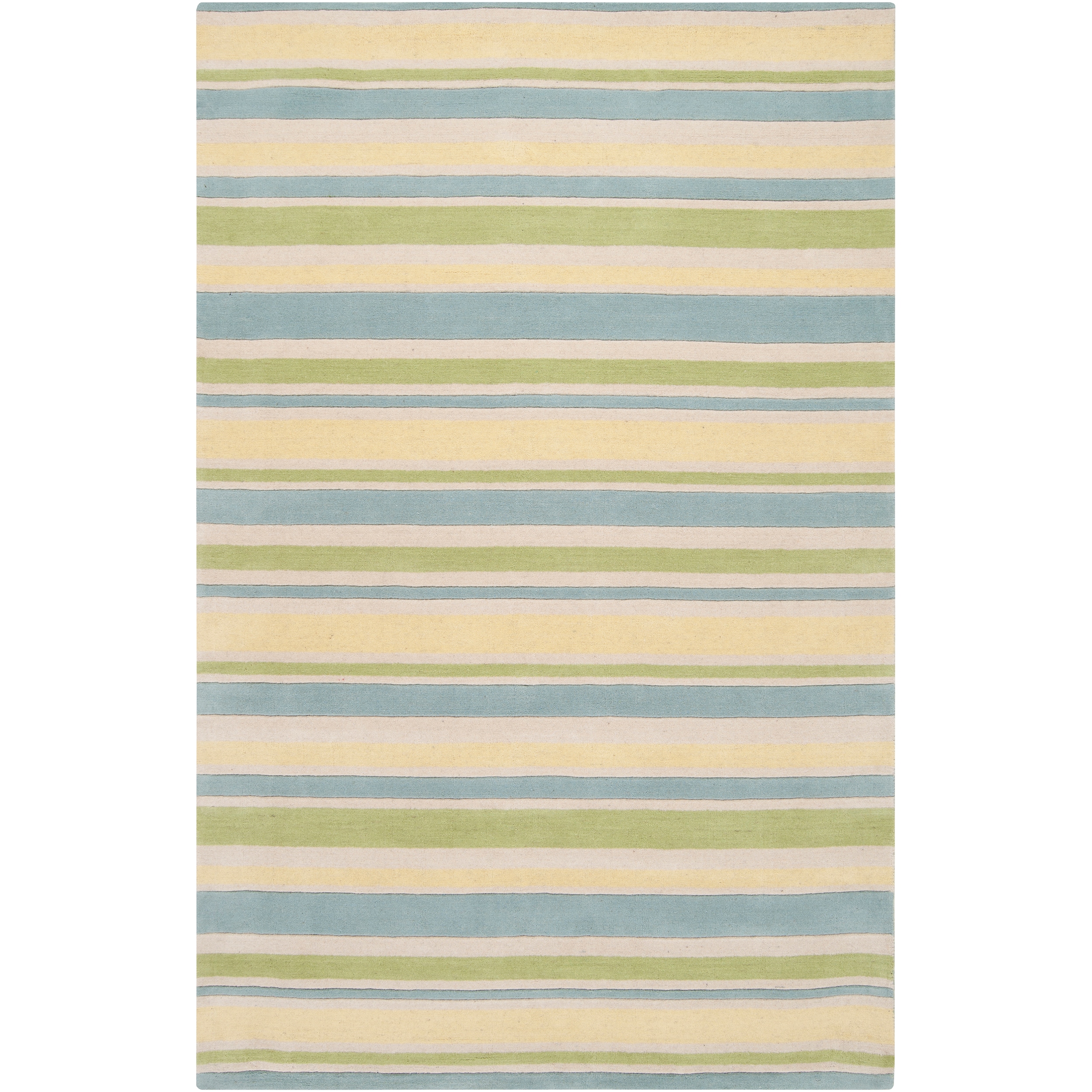 Somerset Bay Loomed Green South Hampton Striped Plush Wool Rug (8 X 11)