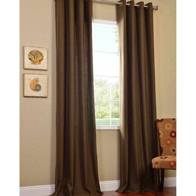 Exclusive Fabrics Cocoa Faux Cotton Cotenza Grommet Curtain (1 Panel)