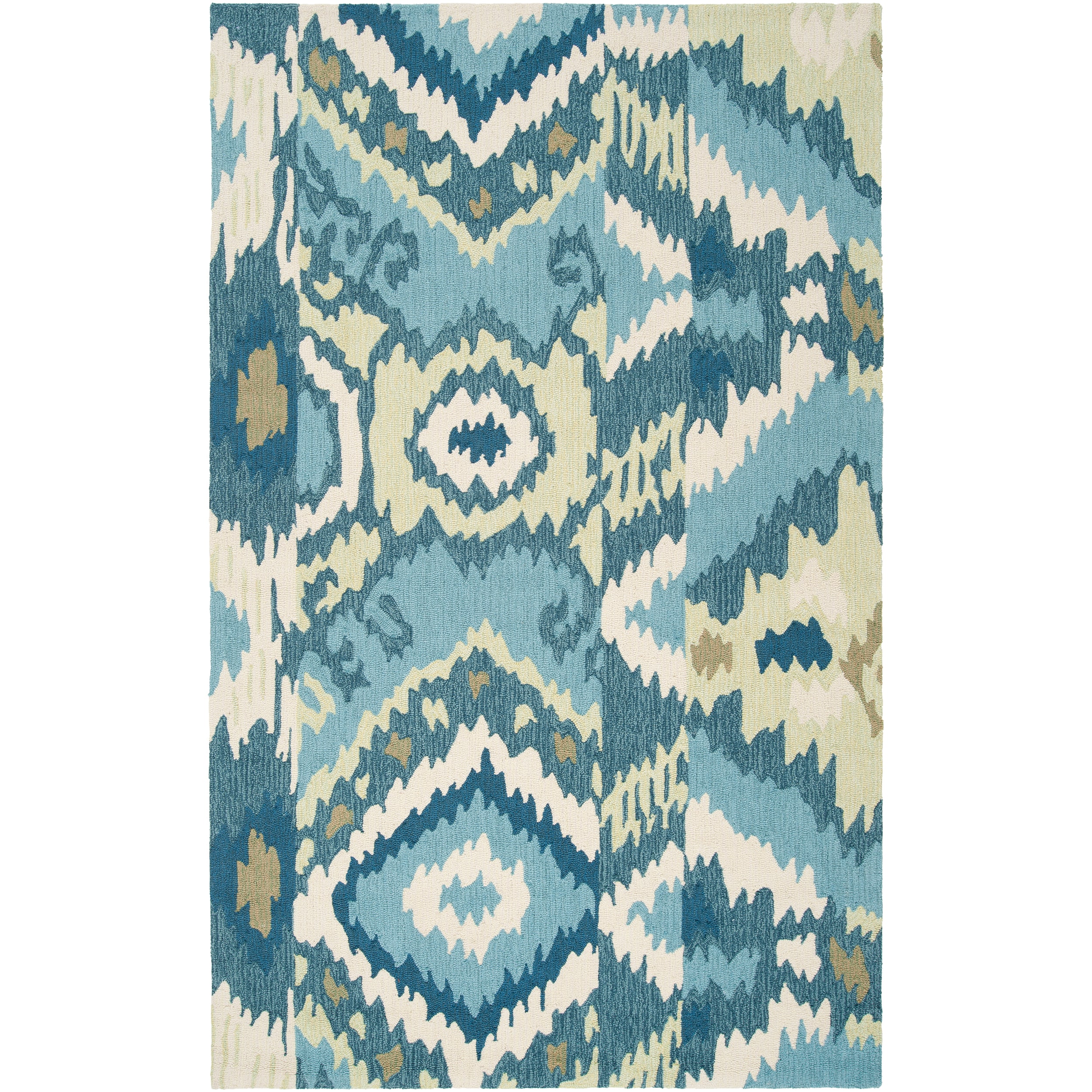 Hand hooked Green Benton Rug (5 X 8)