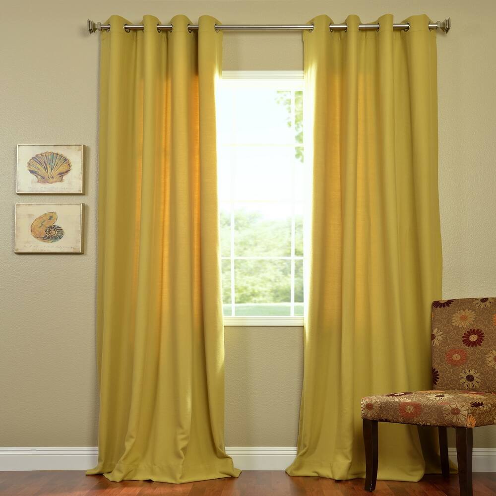 Exclusive Fabrics Citron Cotenza Grommet Curtain (1 Panel)