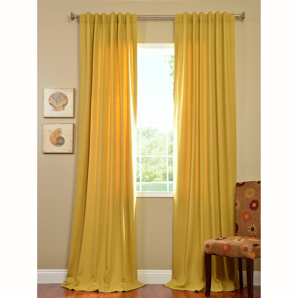 Exclusive Fabrics Citron Cotenza Faux Cotton Curtain (1 Panel)