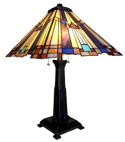 Tiffany Style Mission Design 2-light Table Lamp