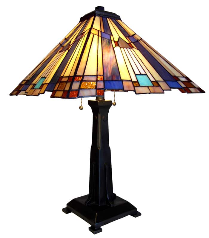 Tiffany Style Mission Design 2-light Table Lamp