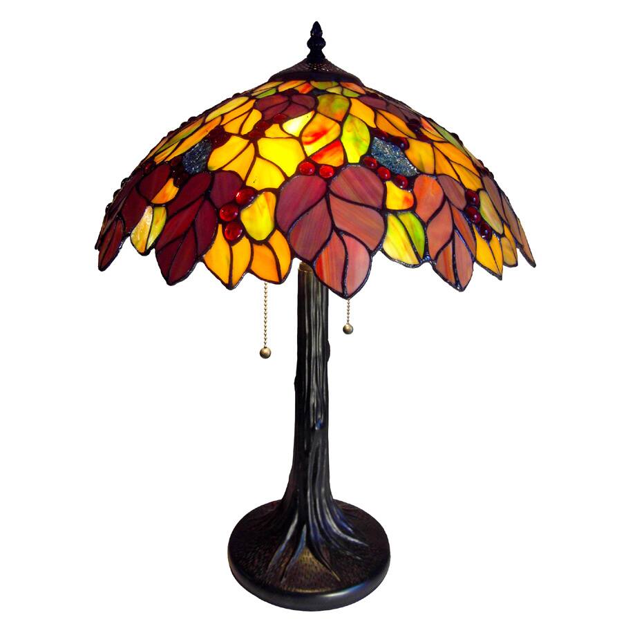 Tiffany-style Leaf Design 2-light Table Lamp