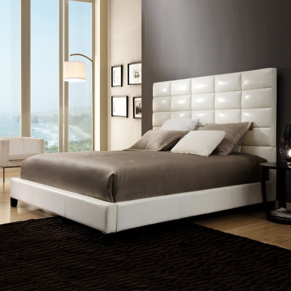 Sarajevo White Bonded Leather King size Bed