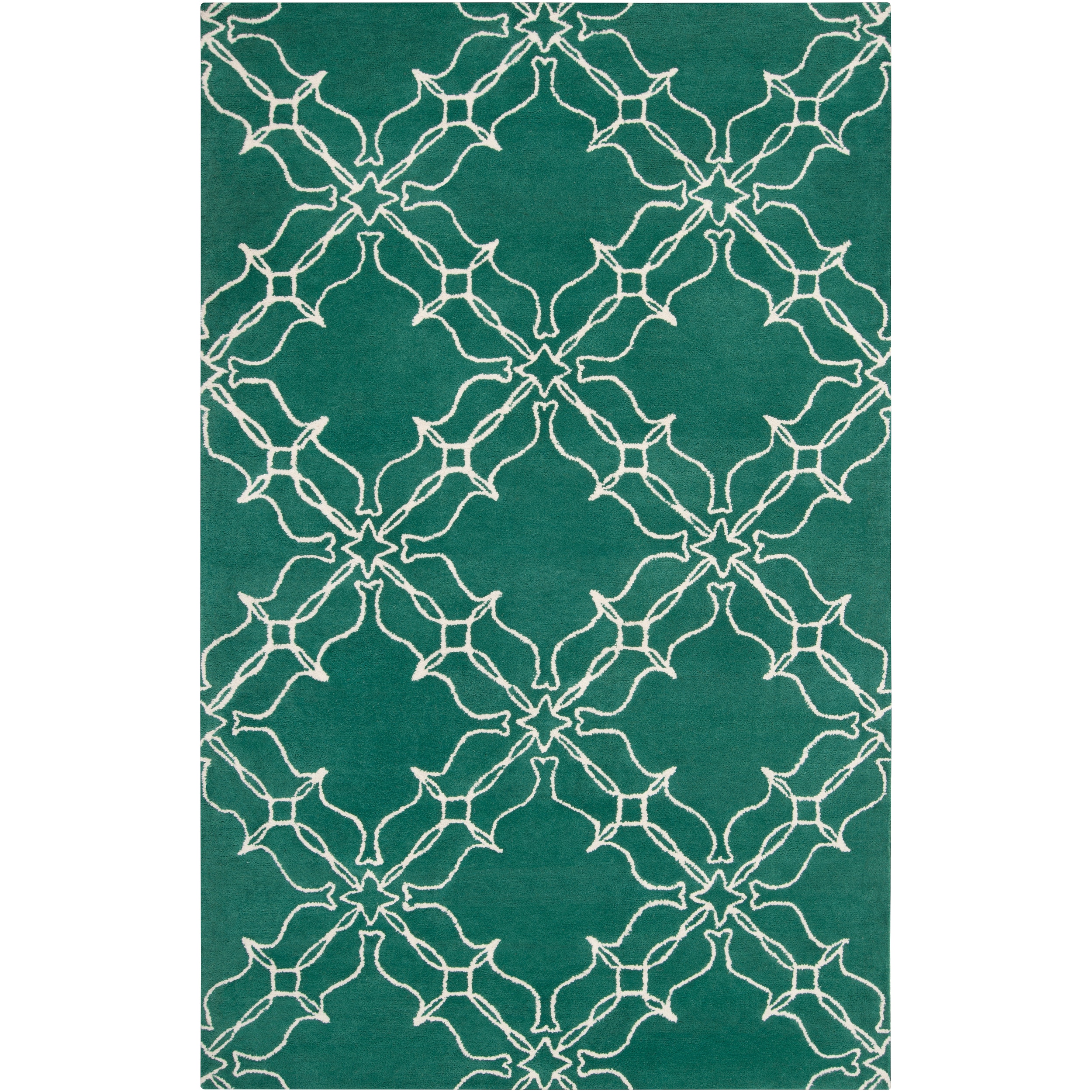 Aimee Wilder Hand tufted Green Courland Geometric Trellis Wool Area Rug (5 X 8)