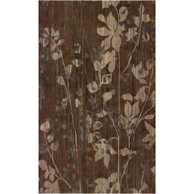 Hand-knotted Brown Barrack New Zealand Wool Area Rug - 8' x 11'