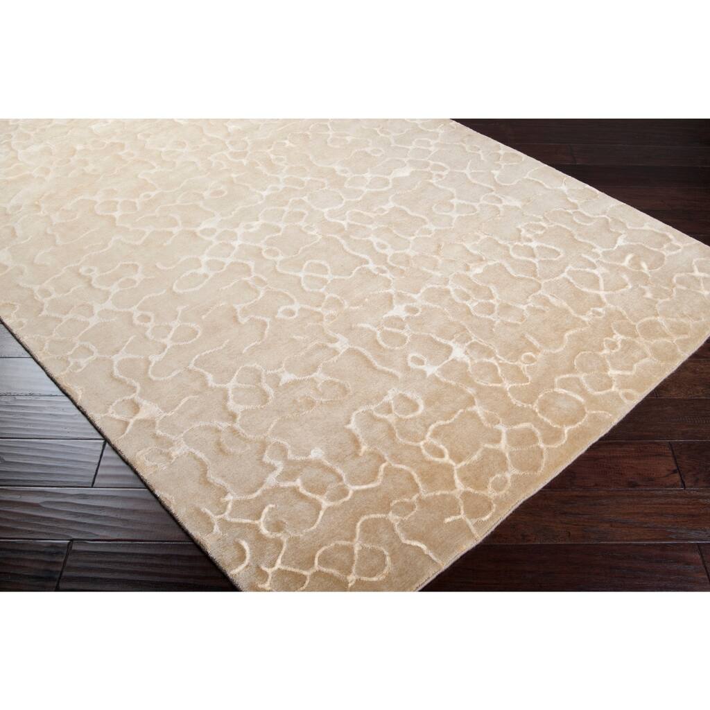 Hand-Knotted Beige South Hampton Abstract-Design Wool Runner Area Rug - 2'6" x 10' Runner