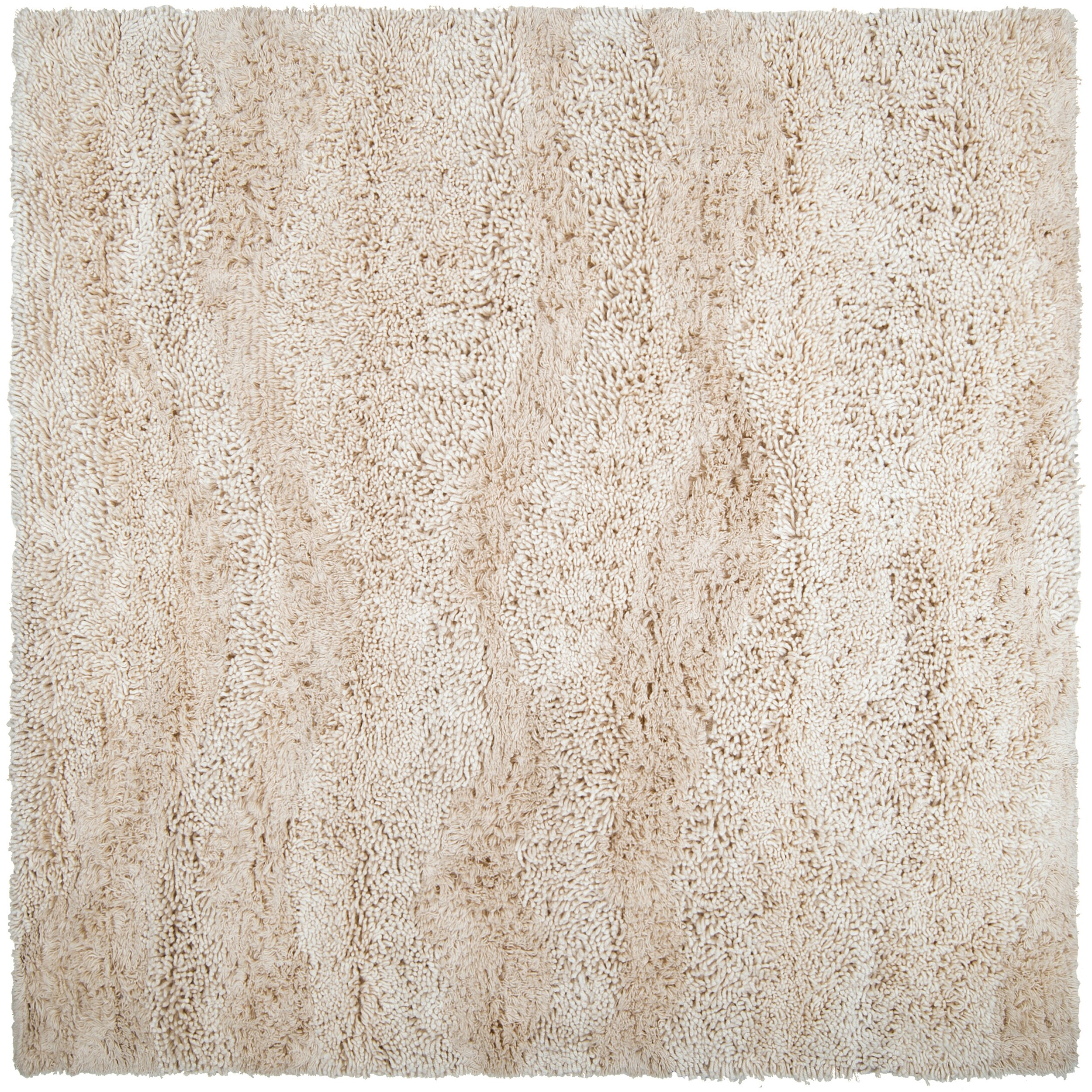 Handwoven Yellow Berkin Plush Shag New Zealand Wool Rug (8' Square