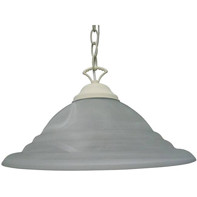 One Light Textured White Pendant