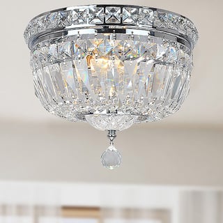slide 1 of 1, Elisa Chrome and Crystal Flushmount Chandelier