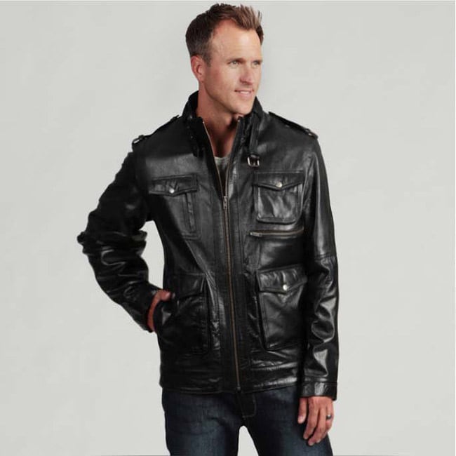 Tanners Avenue Men's Black Buffalo Leather Jacket - Overstock Shopping ...