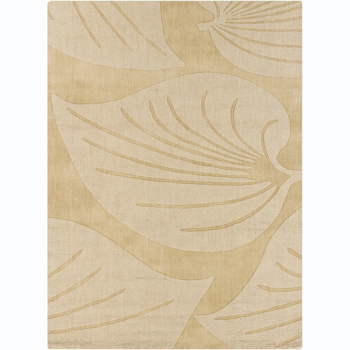 Hand tufted Mandara Leaf Design Wool Rug (7 X 10)