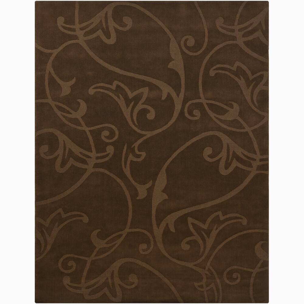 Hand-tufted Mandara Brown Wool Rug (6' x 9')