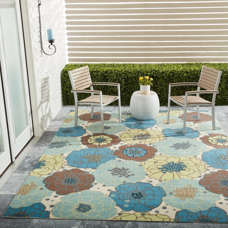 Nourison & Garden Floral Indoor / Outdoor Area Rug