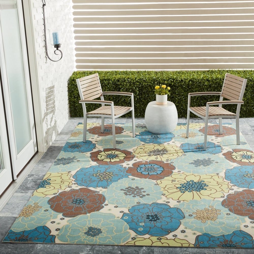 Nourison & Garden Floral Indoor / Outdoor Area Rug