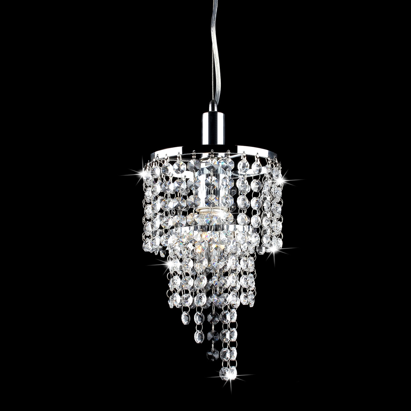 Galina Crystal and Chrome Pendant Chandelier (Crystal, Chrome Pendant Chandelier) - Chandeliers For Bedrooms by Overstock.com