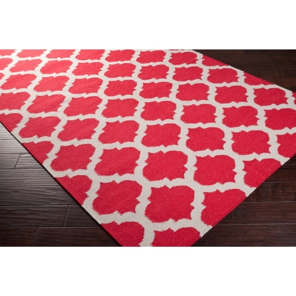 Geometric Red Moroccan 6x8 Hand-knotted Oriental Area Rug Indoor/ Outdoor  Carpet