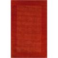 Hand-crafted Orange Tone-On-Tone Bordered Mantra Wool Area Rug - 8' x 11'