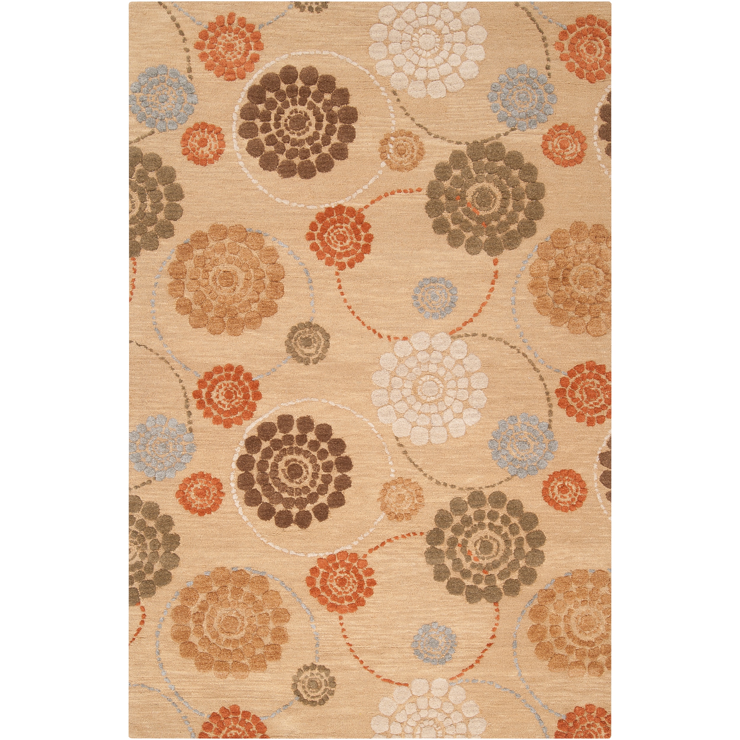 Hand tufted Belle Towers Orange New Zealand Wool Rug (9 X 13)