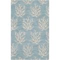 Hand-tufted Bacelot Bay Blue Beach Inspired Wool Area Rug (8' x 11')