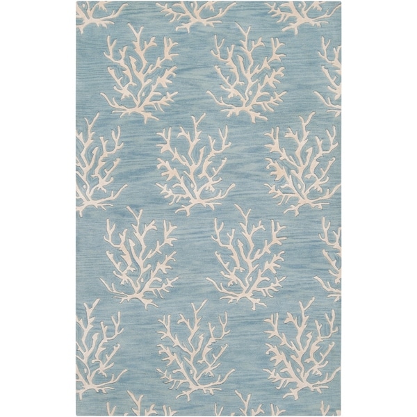 Hand Tufted Bacelot Bay Blue Beach Inspired Wool Area Rug 5 Hand Tufted Bacelot Bay Blue Beach Inspired Wool Area Rug 5 X27
